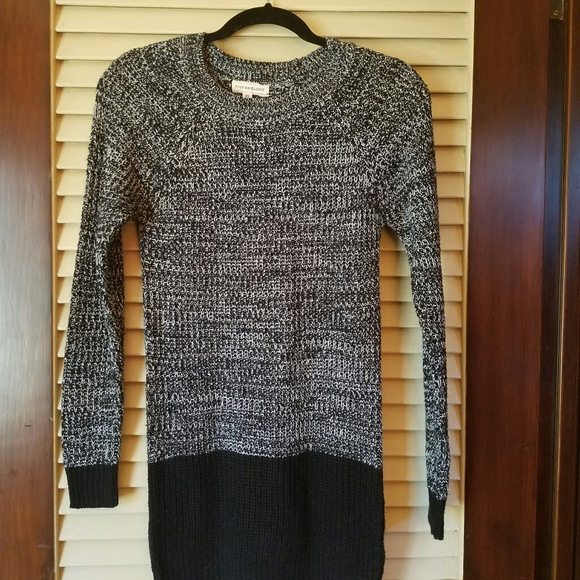 Black and Gray Heathered Sweater Dress - Picture 1 of 3